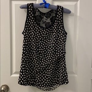 Laura Black Sleeveless Top with lace